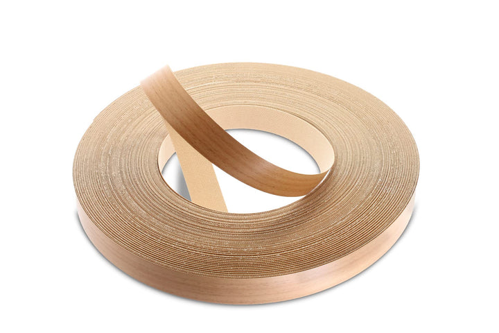 WoodPress® 22mm Buchenholz-Stil Melamin Kantenumleimer mit Schmelzkleber – 50m Industrielle Rolle –