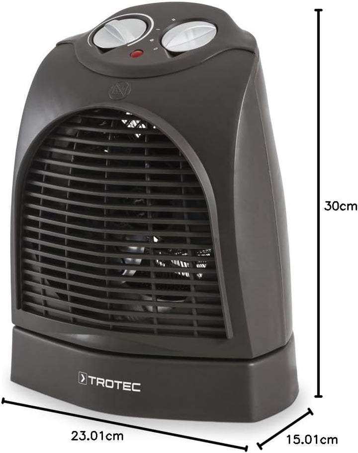 TROTEC Heizlüfter energiesparend TFH 22 E - Heizleistung 1000 W / 2000 W – elektrische Heizung, mit