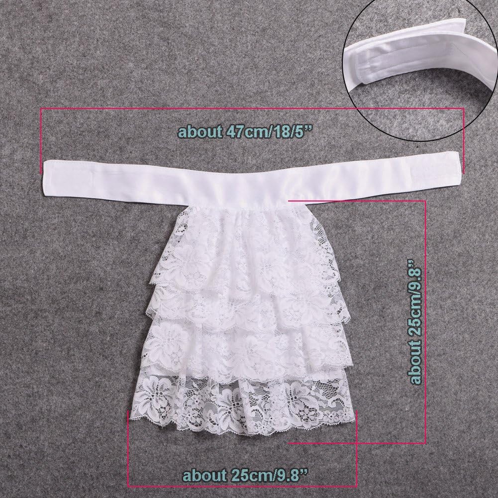 BLESSUME Jabot Kragen Viktorianisch Halskrause Spitze Jabot Kostüm Gross Weiss Jabot Manschetten Ein
