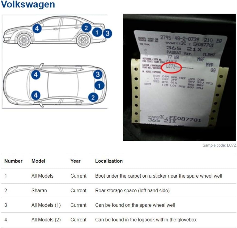 Genuine Colors Lackstift SHADOW BLUE LD5Q Kompatibel/Ersatz für VW Volkswagen Blau Komplettes Repara