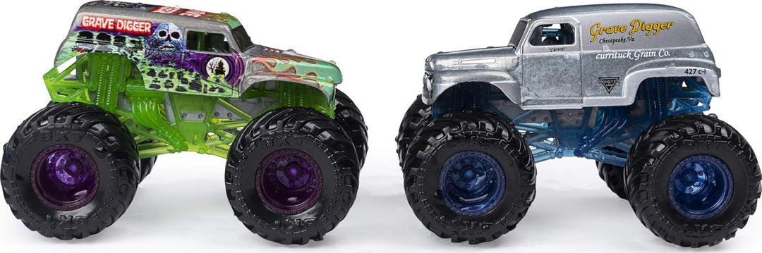 Monster Jam Offizieller Grave Digger vs Grave Digger (1984 Retro) Farbwechselnde Die-Cast Monster Tr
