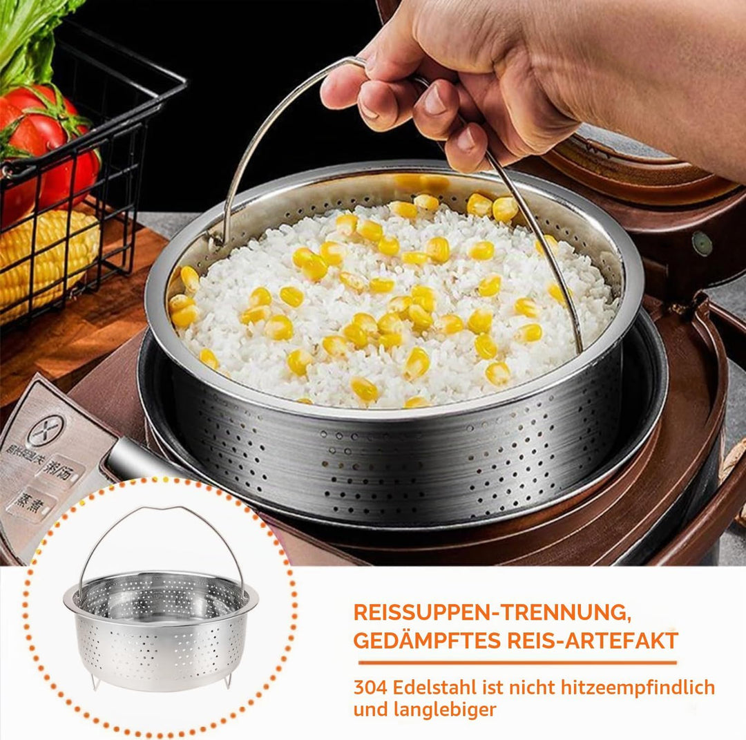 Dampfgarer Einsatz Ø20cm Edelstahl Dämpfeinsatz für Topf, Siebeinsatz für Töpfe Rund 20cm Dampfeinsa