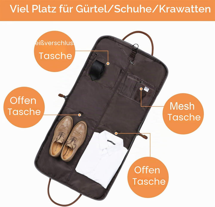 S-ZONE Herren Kleidersack Anzugtasche Canvas Kleidertasche für Geschäftsreisen L Blau Gestreift, L B