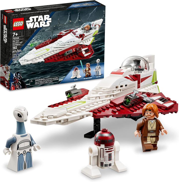 LEGO Star Wars OBI-Wan Kenobi's Jedi Starfighter 75333 Building Toy Set Features Minifiguren, Lights