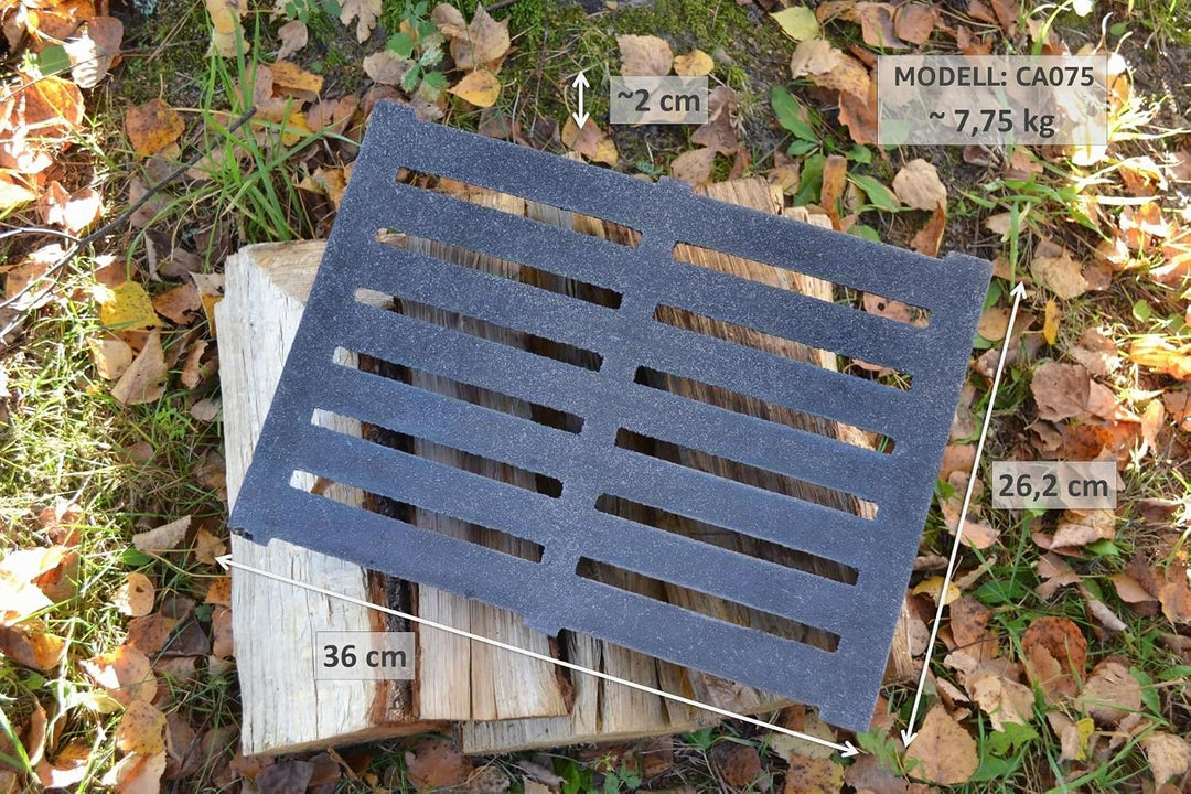 SEZAM 36 x 26 cm Gussrost Ofenrost Ascherost Gussrost verschiedene Durchmesser, Kaminrost passend Ka