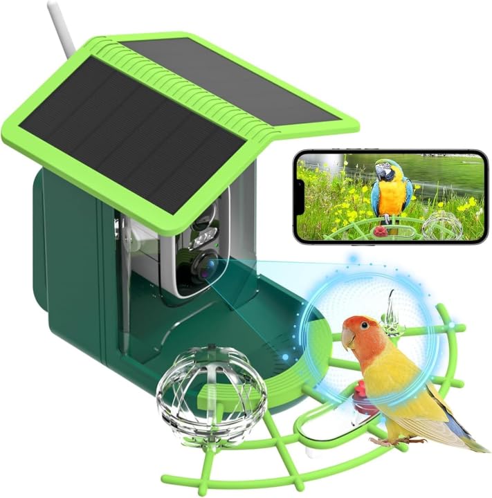 Vogelhaus mit Kamera Solar vogelhaus für den Aussenbereich, 4K mini vogelhaus Kamera, Wetterfest IP6