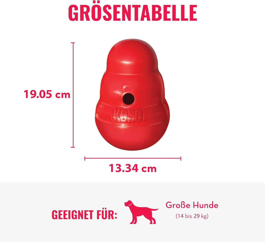 KONG Wobbler - Interaktives Hundespielzeug zur Leckerliausgabe - Langsamfresser - Für Gesunde Ernähr