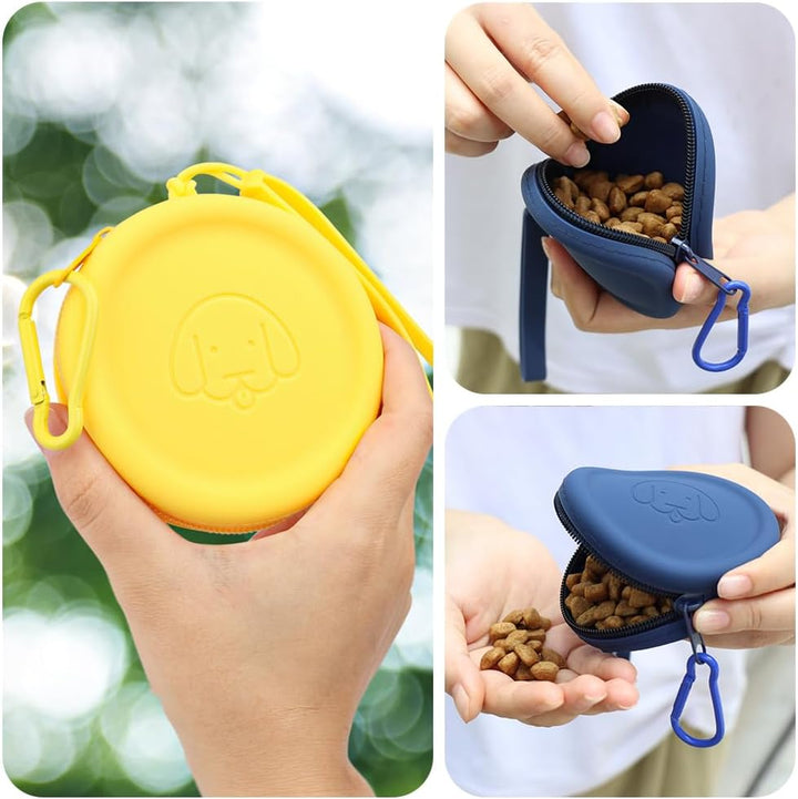 FIDWALL Leckerli-Tasche aus Silikon,2 Stück,Futtertasche für Hundetraining,Hundezubehör,Taschengröss