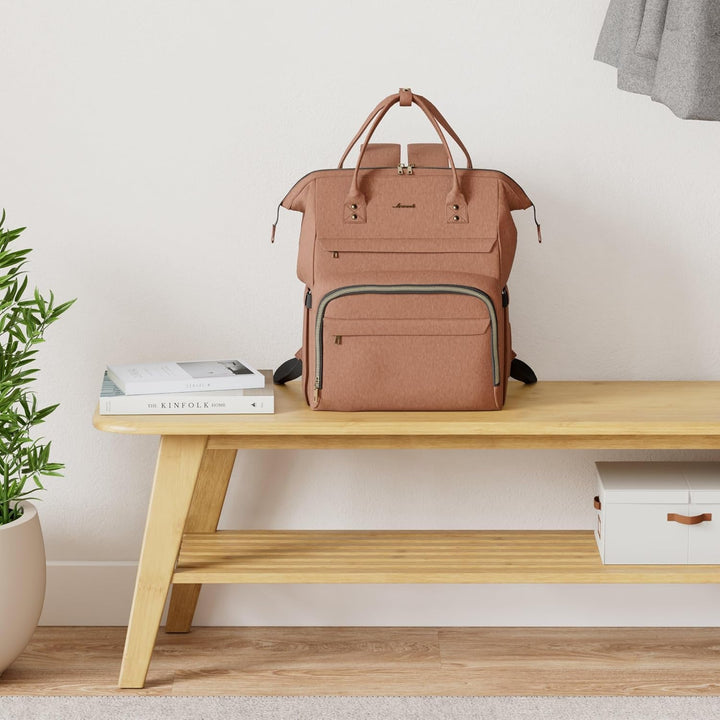 LOVEVOOK Laptoprucksack Damen 15,6 Zoll, Stylischer Rucksack Mädchen, Wasserdichte Rechteckige Schul