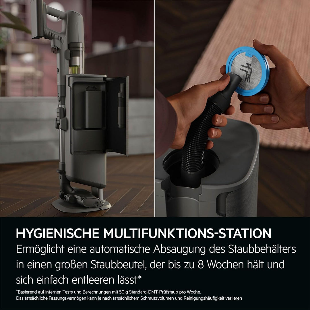 AEG Ultimate 8000 Akku Staubsauger mit Absaugstation, von Stiftung Warentest mit GUT (2,5), Auto‑Mod