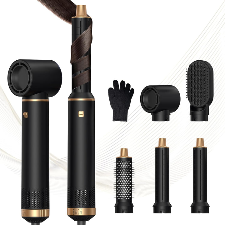 UKLISS 5 in 1 Air Styler Pro, Haarfön Hairstyler, 30mm Air Curler, Abnehmbare Haar Styler Werkzeuge
