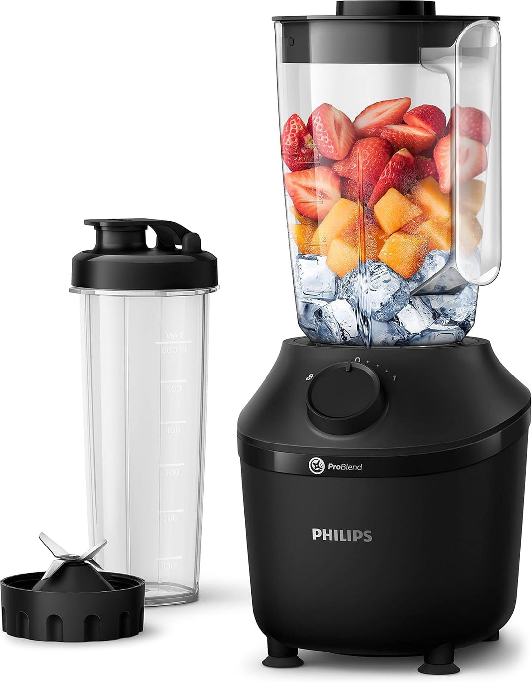 Philips HR2041/41 Standmixer (450 Watt, ProBlend-Technologie, 1,9 Liter Kunststoffbehälter, inkl. Tr