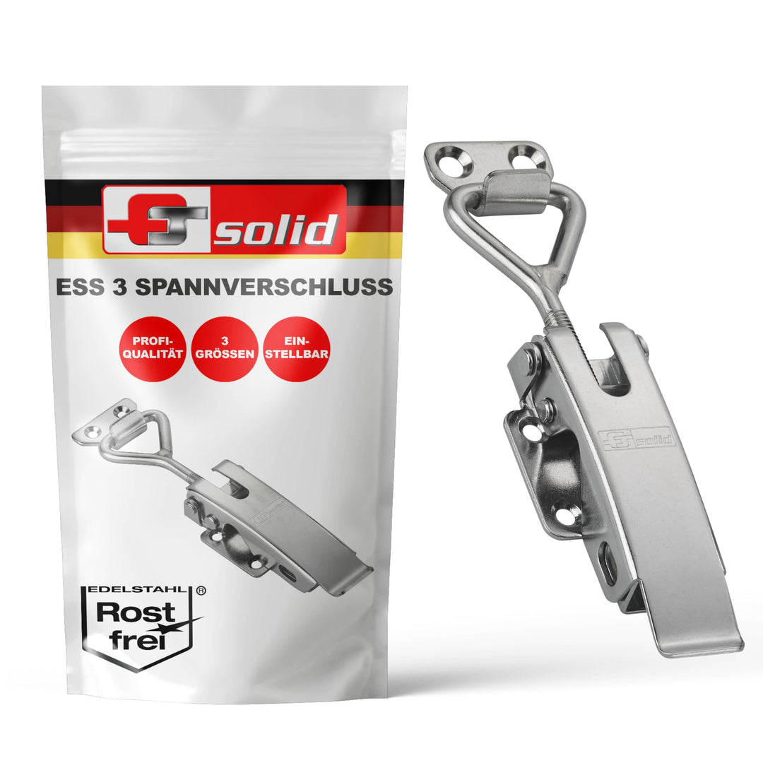 FTsolid einstellbarer Spannverschluss aus Edelstahl ESS2 Kistenverschluss rostfrei verstellbar Hebel