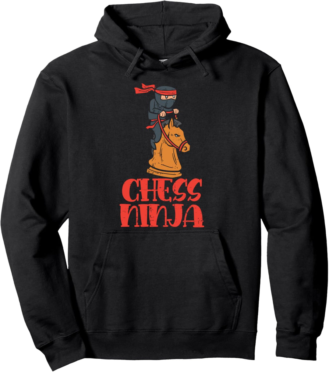 Schach Ninja auf Ritterpferd, lustiger Spieler, Jungen und Mädchen Pullover Hoodie