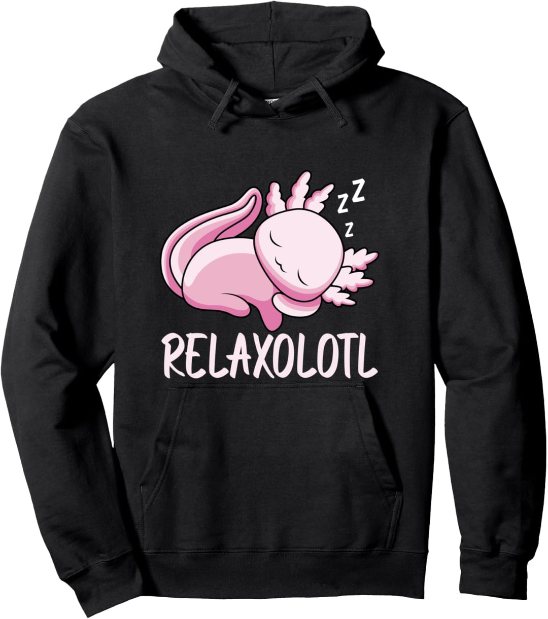 Schlafendes Axolotl Relaxolotl Pullover Hoodie