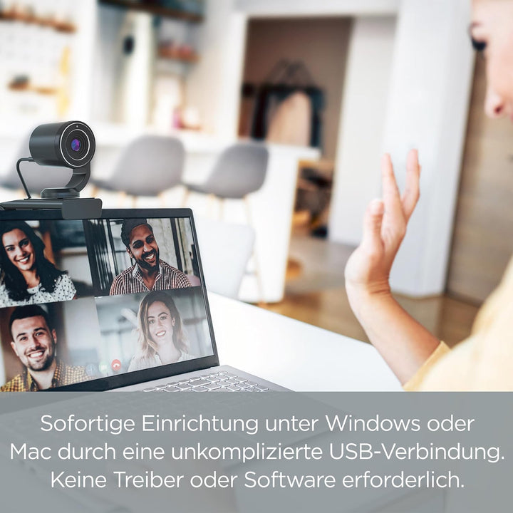 TOUCAN Streaming USB Webcam – Ihre 1080p-HD-Kamera mit 60 fps, Weitwinkel, Low-Light-Funktion und Mi