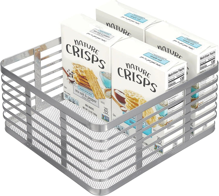 mDesign Stahldraht-Aufbewahrungskorb für die Küche, für Speisekammer, Schrank, Schrank, Organisation
