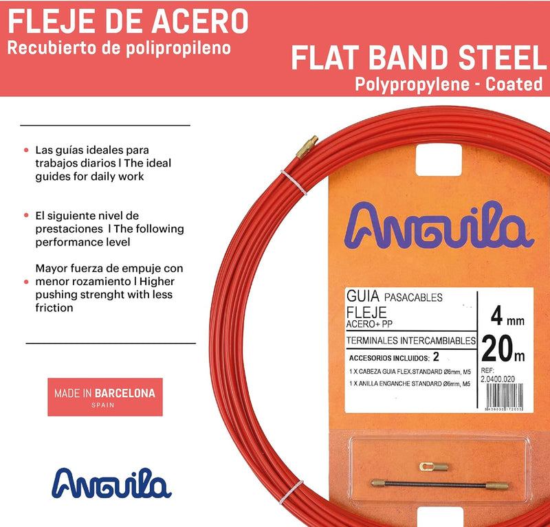 Anguila | Kabeleinführung | Auswechselbare Klemmen | Stahl + Propylenband | Farbe Rot | Durchmesser