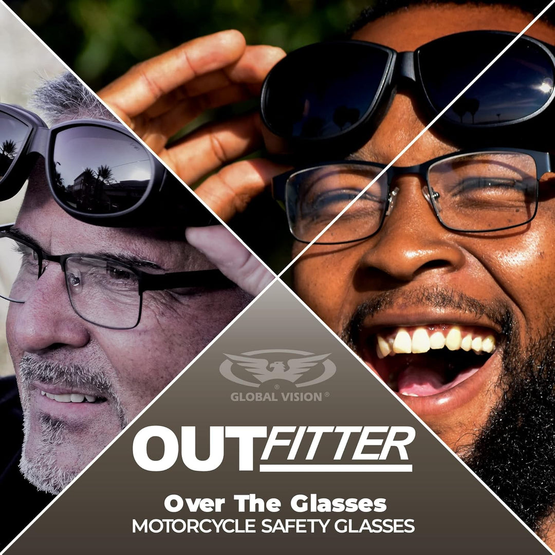 Global Vision austatter Motorrad Brille Black Frame/Smoke Lens, Black Frame/Smoke Lens