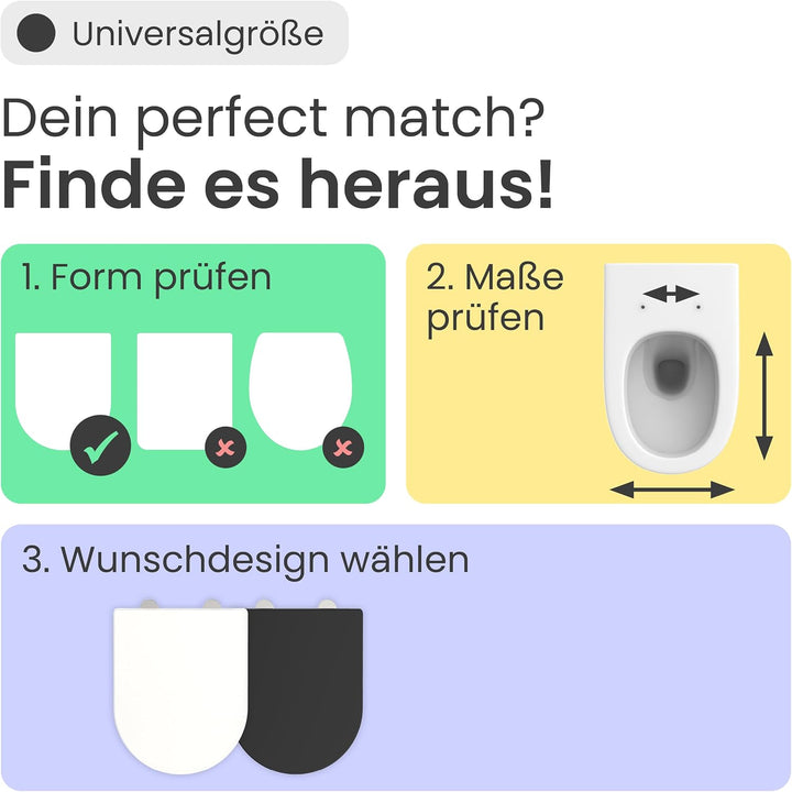 instmaier Helma | Toilettendeckel mit Absenkautomatik | Schwarz | TÜV geprüft | D-Form | Toilettensi