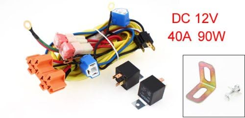 sourcing map Frontscheinwerfer Kabelbaum Kit H4 90W Glühlampe Frontscheinwerfer Kabel Relais Set für