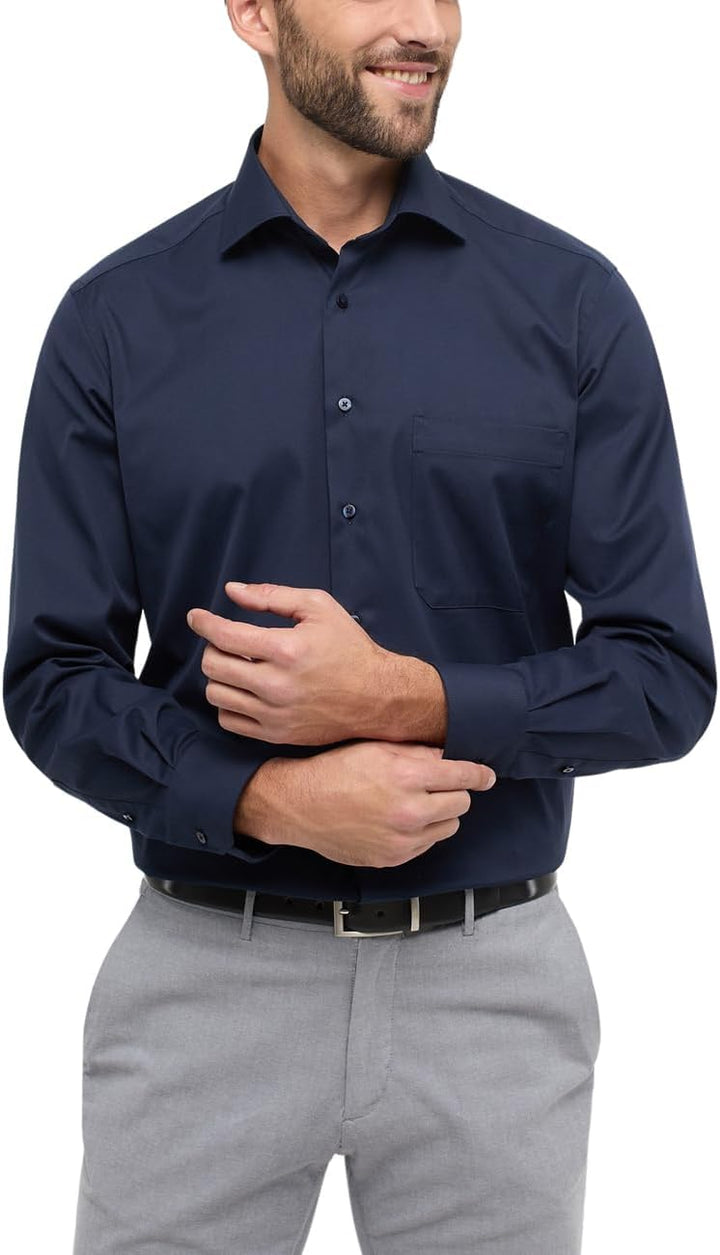 eterna Herren Cover Shirt Comfort FIT 47 Kragen / 67 Ärmel Navy, 47 Kragen / 67 Ärmel Navy