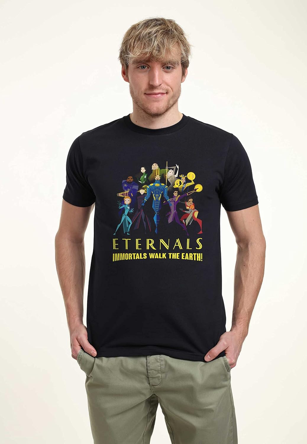 Marvel Unisex The Eternals Group Shot Organic Short Sleeve T-shirt S Marineblau, S Marineblau