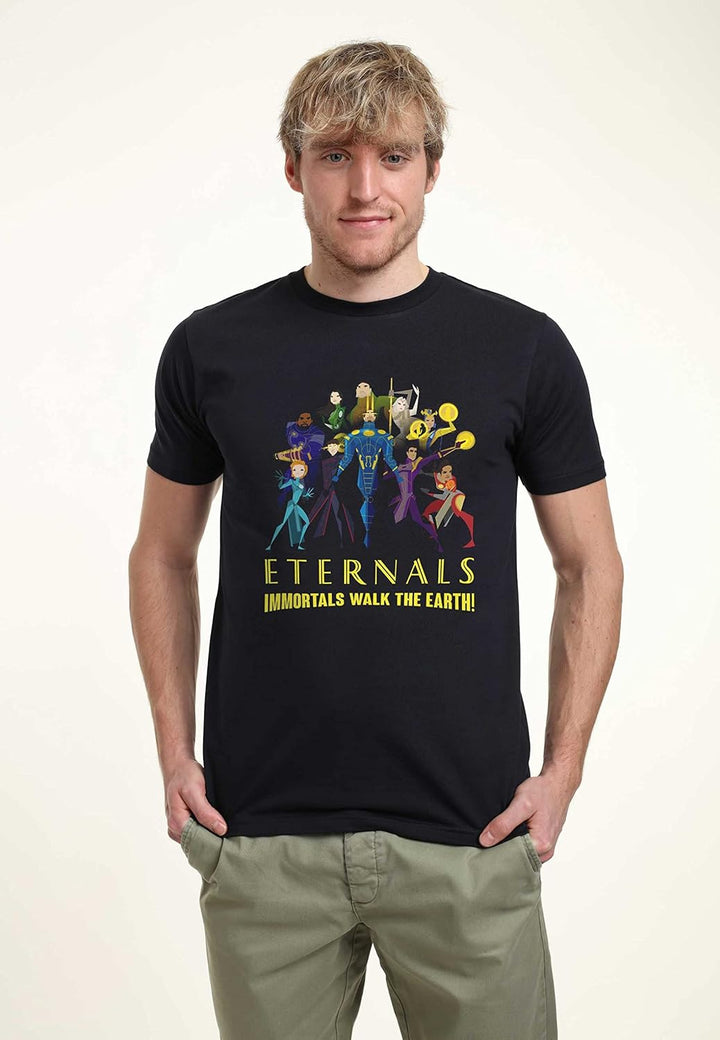 Marvel Unisex The Eternals Group Shot Organic Short Sleeve T-shirt S Marineblau, S Marineblau