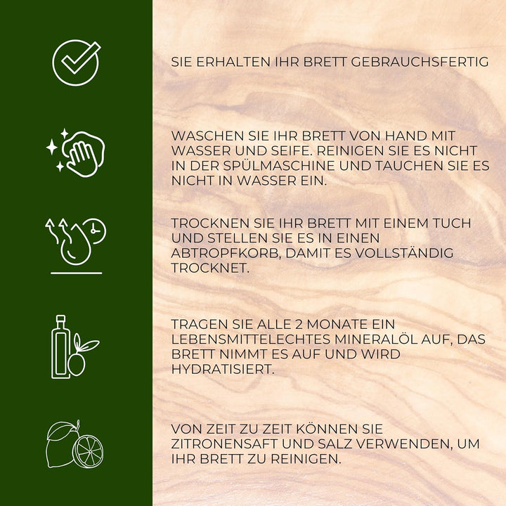 Erreke Schneidebrett, Natürliches Olivenholz, Servieren oder Schneiden von Speisen, Schneidebretter