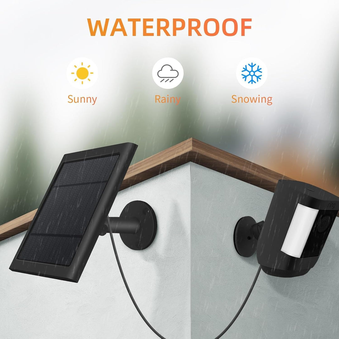 Solarpanel für Ringkamera, 4 W Solarladegerät, kompatibel mit Ringstrahler und Stick Up Outdoor Cam