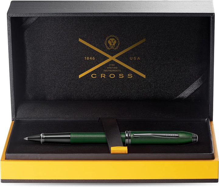 Cross Townsend Rollerball (Strichstärke M, Schreibfarbe: schwarz, inkl. Luxus Geschenkbox) Grün stru