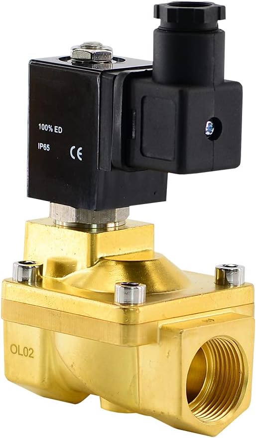 Fittingstore - 2/2 Wege Magnetventile aus Messing Stromlos geschlossen für Druckluft Wasser (G 3/4",