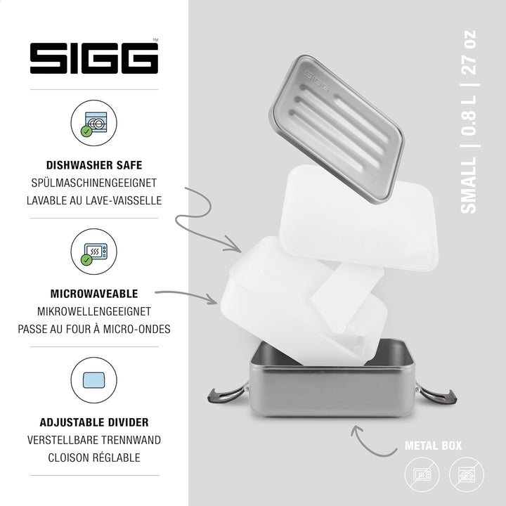 SIGG - Alu Lunchbox Plus - Brotdose Mit Unterteilung - Preisgekrönt - Spülmaschinenfest & Mikrowelle