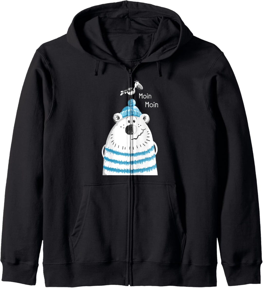 Moin Moin Seebär mit Möwe T Shirt Nordsee Norddeutschland Kapuzenjacke