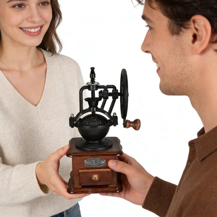 ULTECHNOVO Kaffeemühle Manuell aus Holz mit Handkurbel und Keramikmahlwerk, Kompakte Handkaffeemühle
