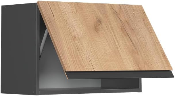 Vicco Hängeschrank R-Line, Goldkraft Eiche/Anthrazit, 60 cm J-Shape, flach Goldkraft Eiche Hängeschr