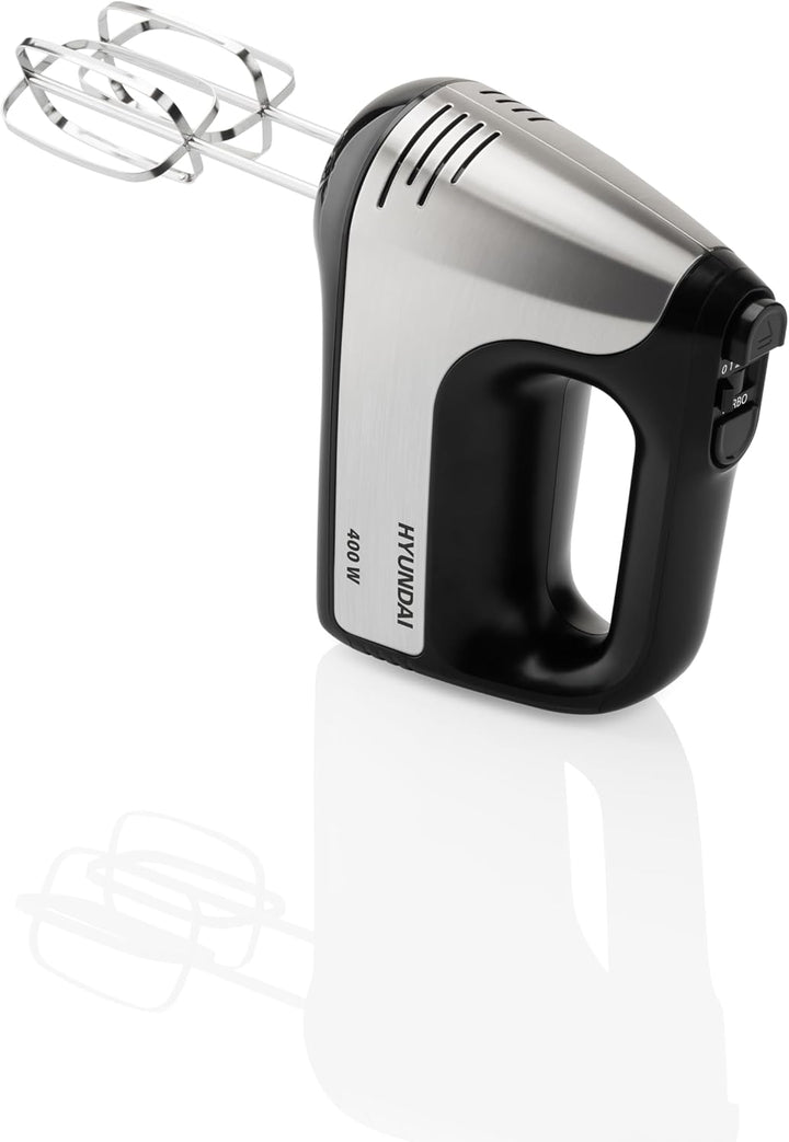 HYUNDAI Handmixer I HM708 I praktischer Handrührgerät I 5 Geschwindigkeitsstufen I 2 Edelstahl-Rührb