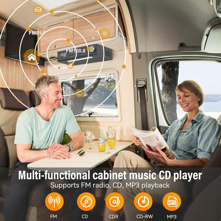 MONODEAL Bluetooth CD Player mit Radio, Küchenradio Unterbau mit 30 Presets, Unterbauradio Küche mit