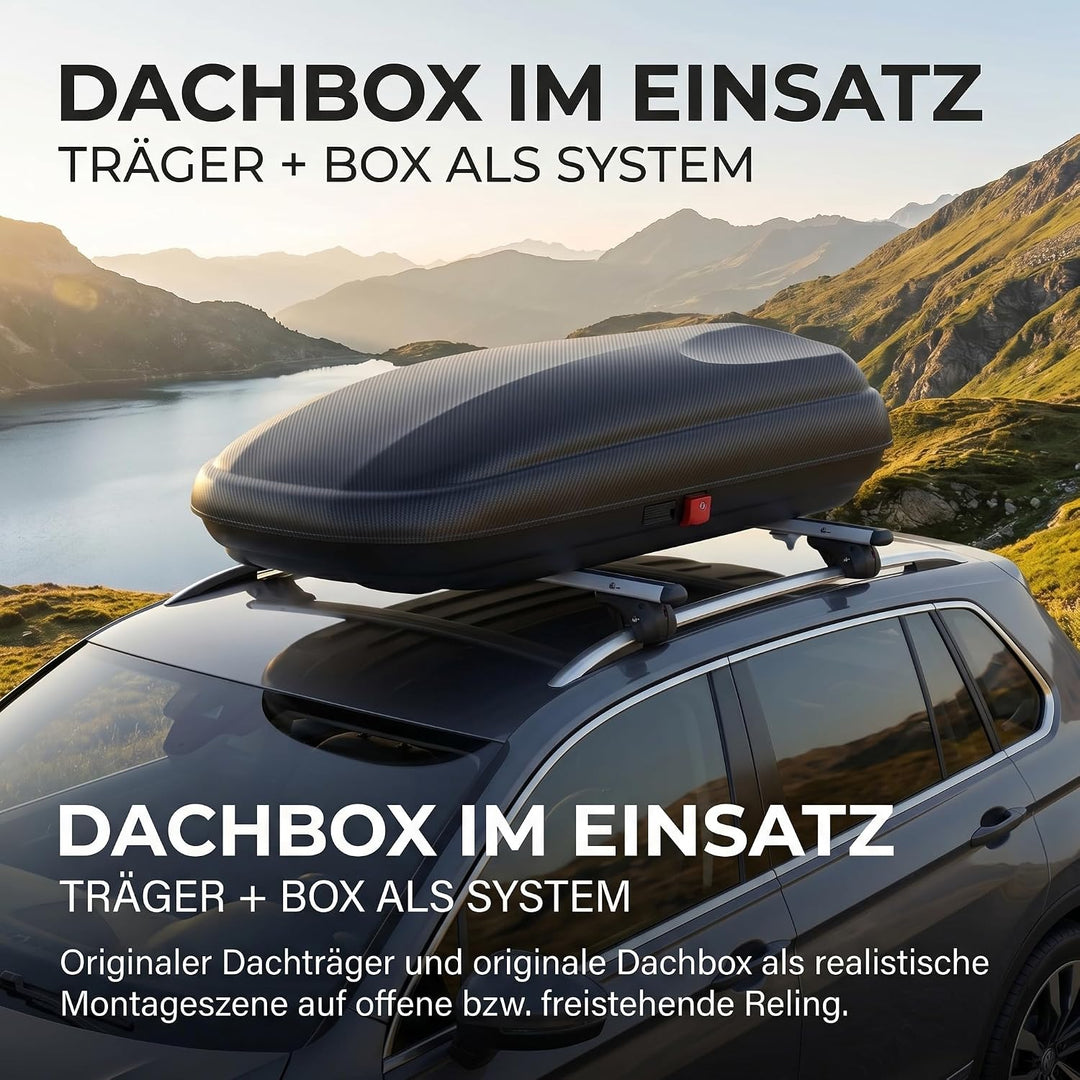 Dachträger universal - VDP Aluminium Relingträger 120 cm für offene Dachreling, universal Dachträger