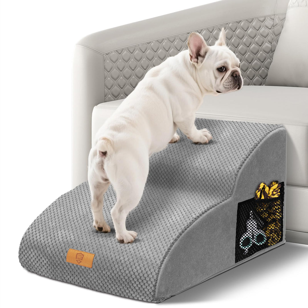 Hundetreppe Hundetreppe für Kleine Hunde, 2 Stufen Haustiertreppe mit Waschbarer Bezug, Abnehmbar Ka