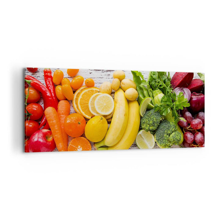Wandbilder Dekoration Wohnzimmer Essen Gemüse Essen frisch Panorama Bilder auf Leinwand 120x50cm Lei