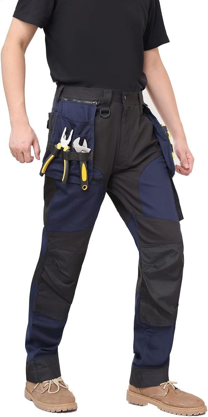 WORK IDEA Arbeitshosen männer, Hose mit multifunktionalen Taschen, Hose mit abnehmbaren Flugtaschen,
