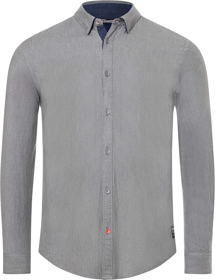 Timezone Herren Hemd S Dark Grey Melange, S Dark Grey Melange