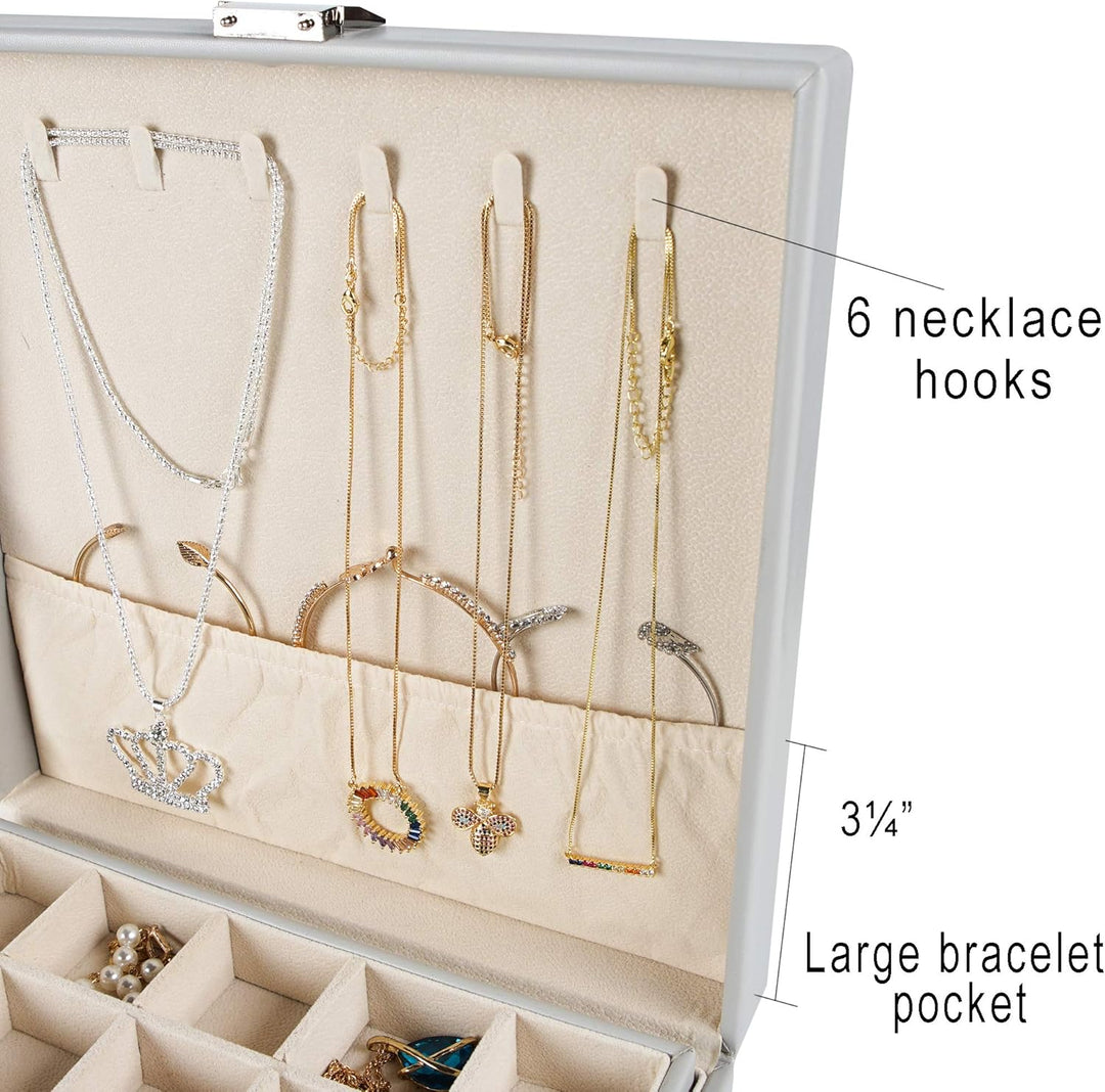 Frebeauty Ohrring-Organizer, klassische Schmuckschatulle, 50 Fächer, doppellagig, Schmuck-Aufbewahru