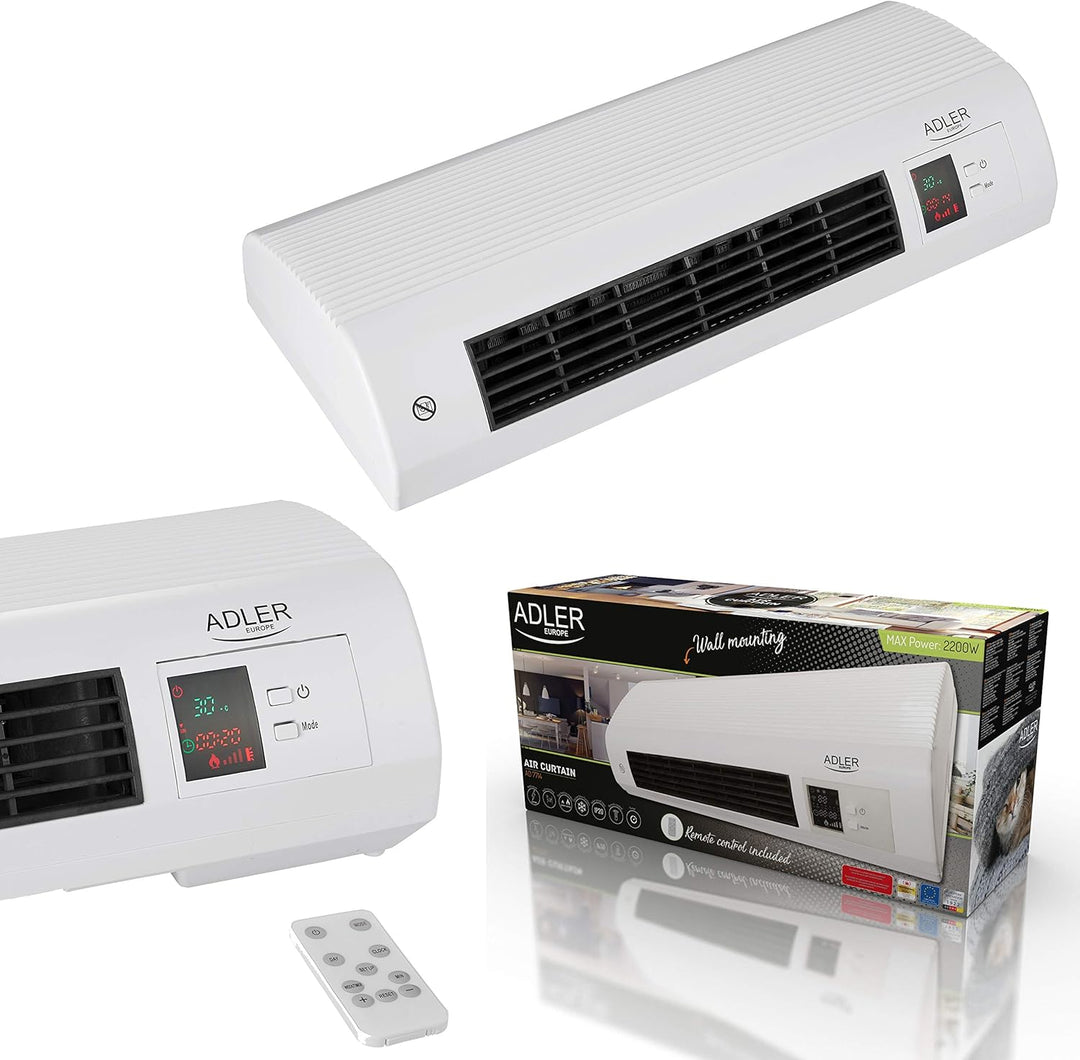 CAMRY AD 7714 Adler Keramik-Wandheizlüfter, Sensor für Offenes Fenster, Wochenzeitschaltuhr, Digital