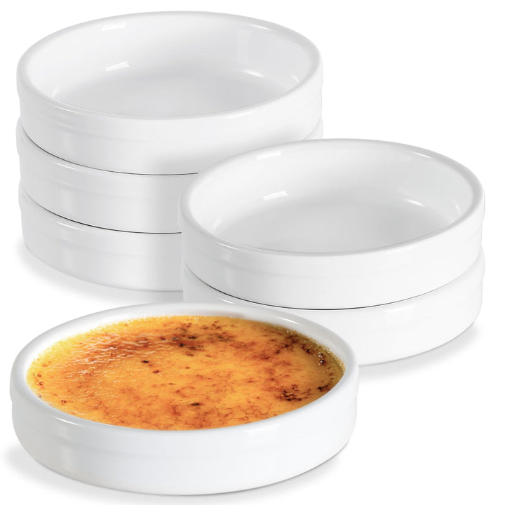 ONEMORE Auflaufförmchen, 115 ml, Creme Brulee Auflaufförmchen, ofenfest, Keramik, flache Soufflescha