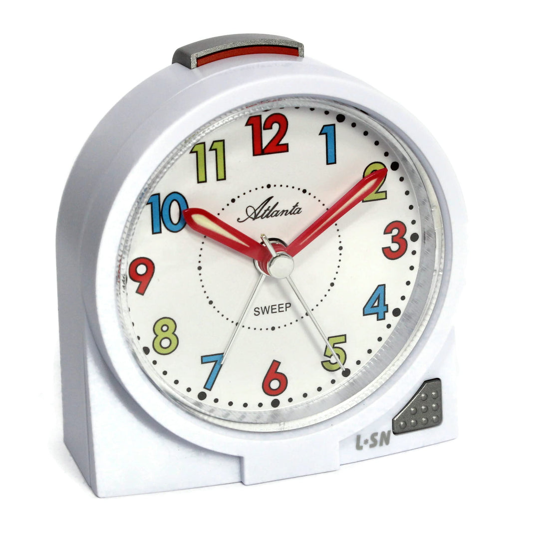 Atlanta Kinderwecker ohne Ticken Analog Jungen Mädchen Weiss - 2127/0