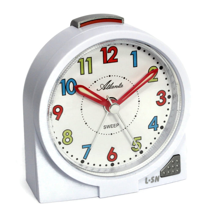 Atlanta Kinderwecker ohne Ticken Analog Jungen Mädchen Weiss - 2127/0