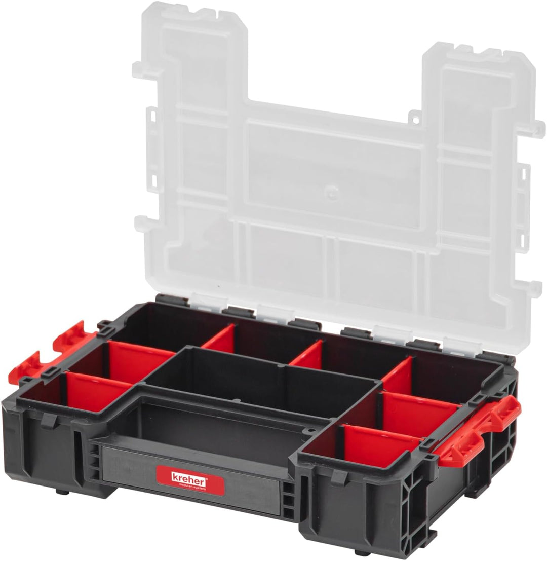 Set: 2 x Sortimentskasten Organizer mit variablen Einteilern und seitliche Verriegelung von Kreher,
