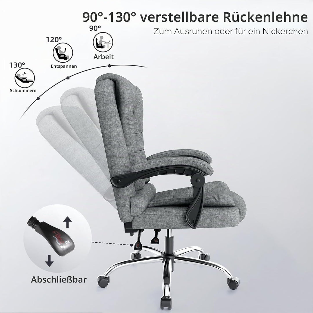 naspaluro Chefsessel Bürostuhl Ergonomischer PU-Leder Drehstuhl Hochlehner, Höhenverstellbarer Schre